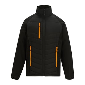 Regatta - Steppjacke für Herren, Durchgehender Reißverschluss (Schwarz/Orangenpop)