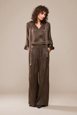 Bension Bluse Dunkelbraun