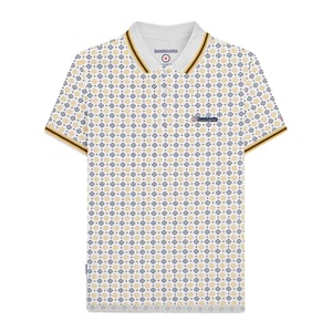 Lambretta - Poloshirt für Herren (Weiß/Marine/Rauchblau)