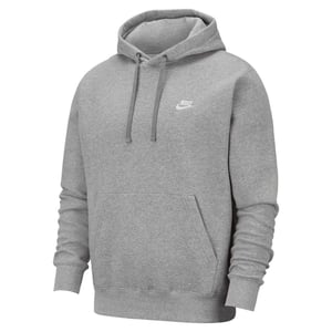Nike - "Sportswear Club" Kapuzenpullover für Herren/Damen Unisex (Dunkelgrau/Mattiertes Silber/Weiß)
