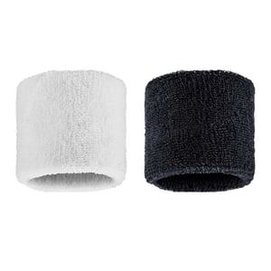 Nike - "Classic" Schweißband, Swoosh (2er-Pack) (Schwarz/Weiß)