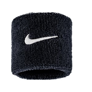 Nike - "Classic" Schweißband, Swoosh (2er-Pack) (Schwarz)