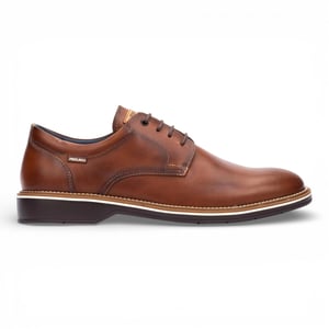 Pikolinos Herren-Schnürschuhe aus braunem Leder, Derby-Stil, Komfortschuh - Bordeauxrot