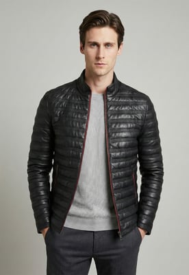 Lederjacke Sportliche Lederjacke Mit Reißverschluss