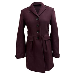 Burberry Brit Einreiher-Kurzmantel aus burgunderroter Wolle