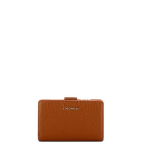 Metallic Weiches Portemonnaie aus genarbtem Leder/W11