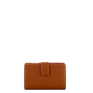 Metallic Weiches Portemonnaie aus genarbtem Leder/W11