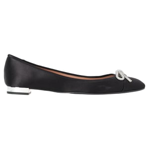 Aquazzura Parisina Ballerinas mit Kristallverzierungen aus schwarzem Satin