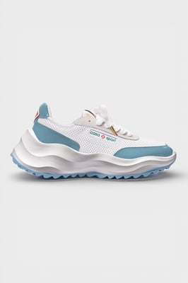 Casablanca Atlantis Damen Sneaker - Weiß mit hellblauen Akzenten