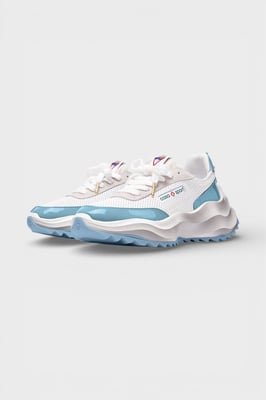 Casablanca Atlantis Damen Sneaker - Weiß mit hellblauen Akzenten
