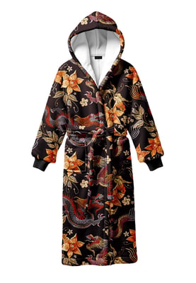 "Japanese Dragon" Sherpa-Bademantel