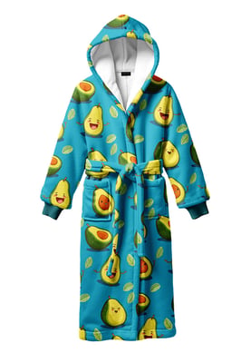 "Happy Avocado" Sherpa-Bademantel