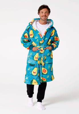 "Happy Avocado" Sherpa-Bademantel