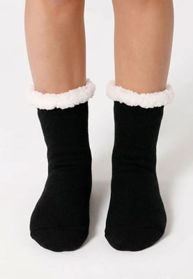 "Pure Black" Sherpa-Socken