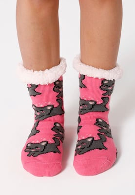 "Happy Kitten" Sherpa-Socken