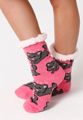 "Happy Kitten" Sherpa-Socken