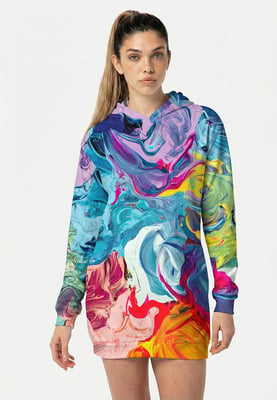 "Paintjob" Oversize Hoodie-Kleid