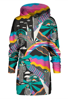 "Rainbow Landscape" Oversize Hoodie-Kleid