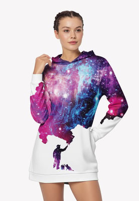"Galaxy Painter" Oversize Hoodie-Kleid