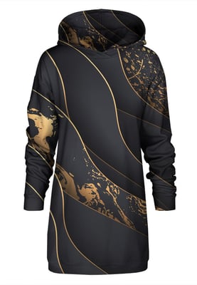 "Black and Gold" Oversize Hoodie-Kleid