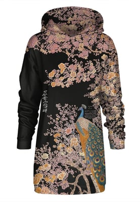 "Ornate Avian" Oversize Hoodie-Kleid