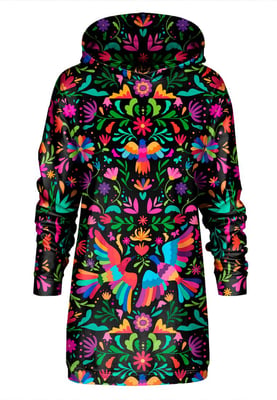 "Black Mexican Folk" Oversize Hoodie-Kleid
