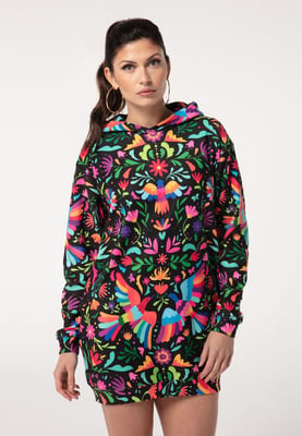 "Black Mexican Folk" Oversize Hoodie-Kleid