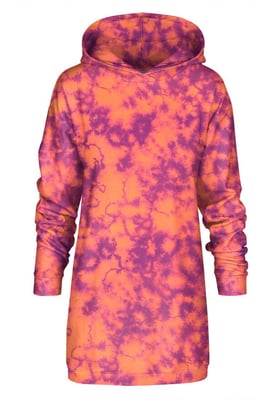 "Orange Tie Dye" Oversize Hoodie-Kleid