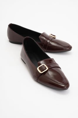 Zarina Spitze Zehenpartie Leder Flache Schuhe Damen