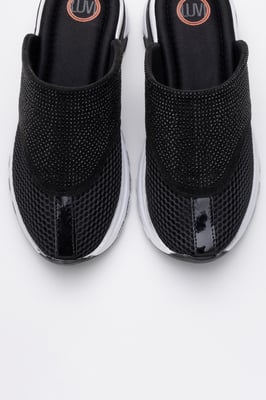 GLEA Mesh Strass Pantoletten Damen
