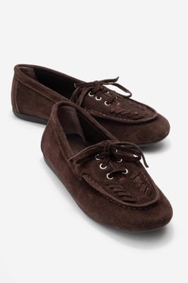Lorven Leder Schnürung Loafer Damen