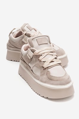 Riven Leder Plateau Turnschuh Damen