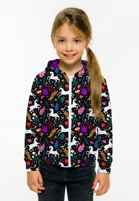 "Folk Unicorn" Zip Hoodie