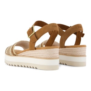 TOMS Diana Wedge Leder Damensandalen Dunkelbeige