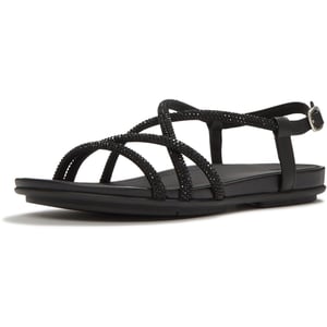 Fitflop Fino Zehentrenner Leder Damen Sandalen All Black