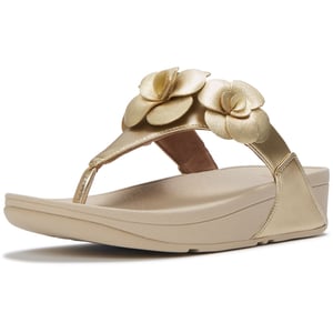 Fitflop Lulu Flower Zehensteg-Polyurethan Damen Platino Sandalen