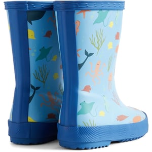 Hunter Kinder First Classic Ozean Print Gummistiefel Blau/Libelle Blau