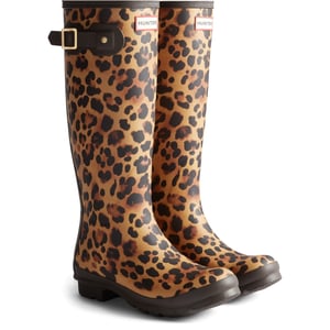 Hunter Damen Original Tall Leopard Gummistiefel in Leopardenmuster/Schokoladenbraun
