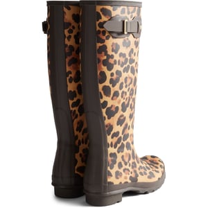 Hunter Damen Original Tall Leopard Gummistiefel in Leopardenmuster/Schokoladenbraun