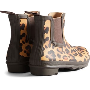 Hunter Original Chelsea Leopard Print Gummistiefel für Damen in Leopardenmuster/Schokoladenbraun