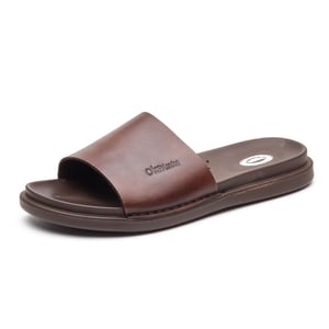 Base London Albany Leder Herren Braune Pantoletten