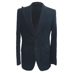 Dolce & Gabbana Einreiher-Blazer mit Taschen aus marineblauer Baumwolle