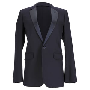 Saint Laurent Einreihiger Blazer aus marineblauer Wolle