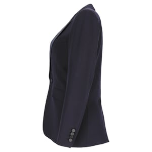 Saint Laurent Einreihiger Blazer aus marineblauer Wolle