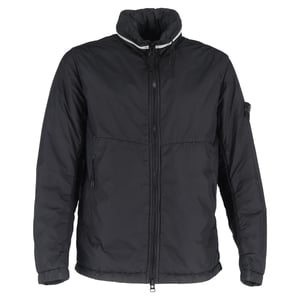 Stone Island Hidden Hood Jacke aus schwarzem Nylon