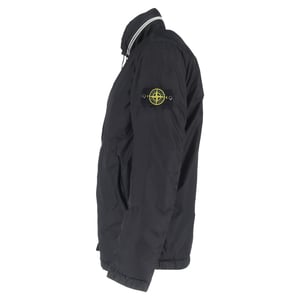 Stone Island Hidden Hood Jacke aus schwarzem Nylon