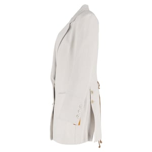 Ann Demeulemeester zweireihiger Mantel aus weißer Baumwolle