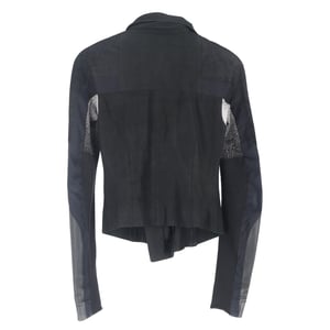Rick Owens Eliel Paneled Cropped Biker Jacket in Black Leather