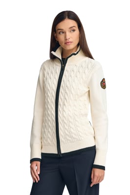 Cardigan ecru mit maritimem Polo Club-Patch