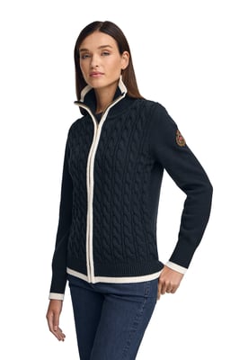 Cardigan marineblau mit maritimem Polo Club-Patch